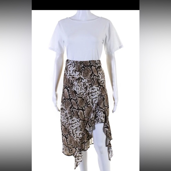 Code Mode Skirts | Asymmetrical Snake Skin Skirt | Color: Cream | Size: XS - Picture 1 of 4